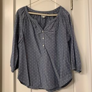 Polka dot chambray shirt